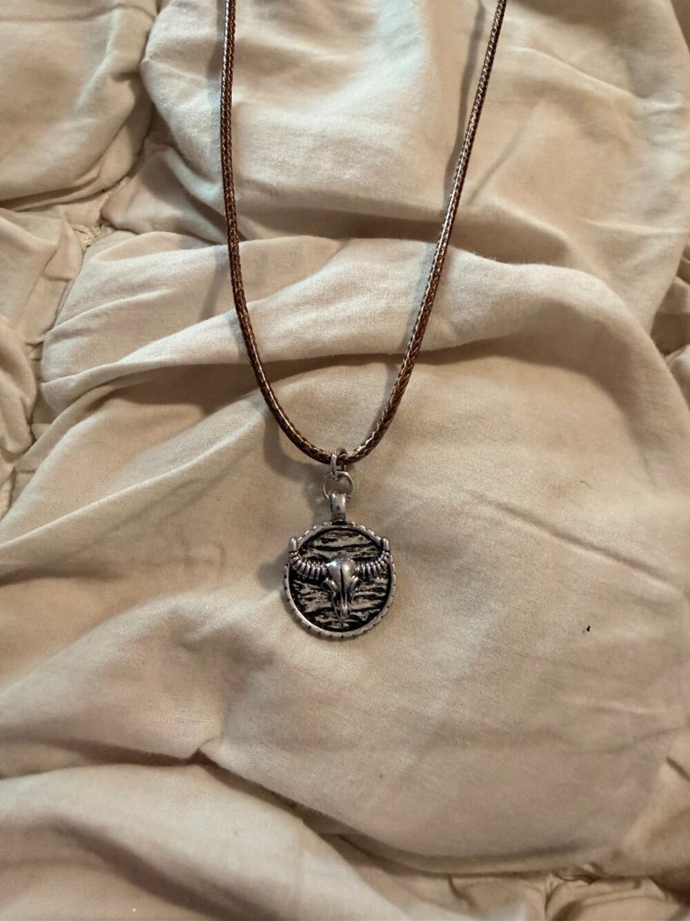 Free People Coastal Cowgirl Bull Skull Cord Necklace